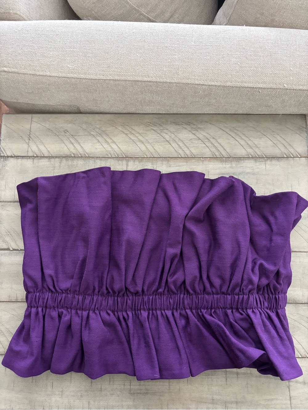 Sezane Gioia Purple Smocked Ruffle Luxury Top Size 46/ US 14
